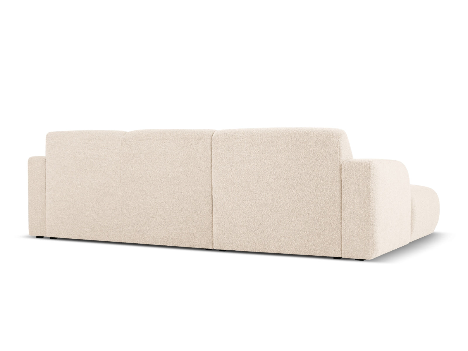 Beige Molino Boucle Ecksofa links, 4-Sitzer, mit weichem Bezug und elegantem Design, perfekt für stilvolle Wohnzimmer und gemütliche Abende.