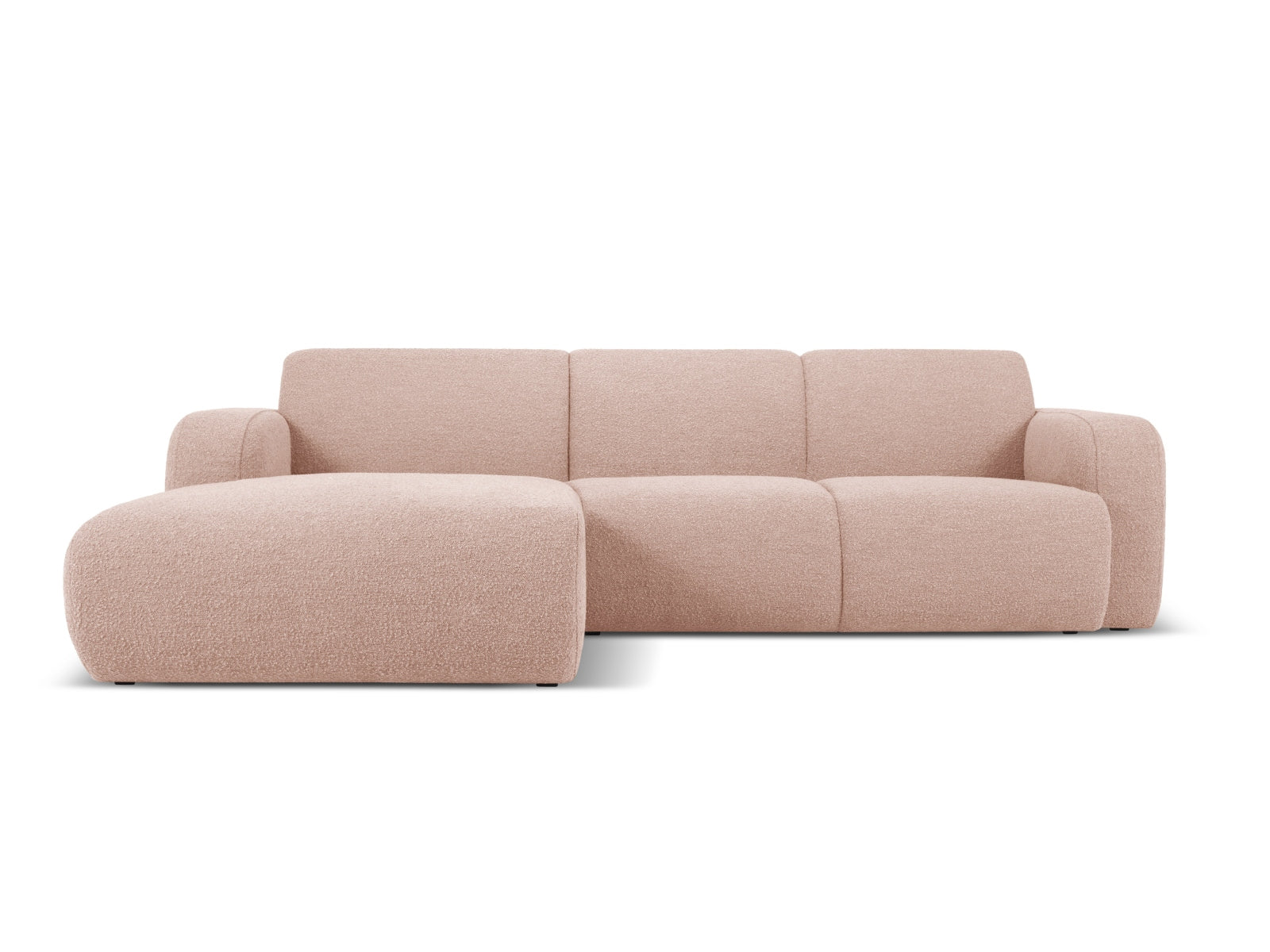 Molino Boucle Ecksofa links 4 Sitzer in Powder Pink-Baloo präsentiert im Onlineshop von KAQTU Design AG. L-Sofa links ist von Micadoni