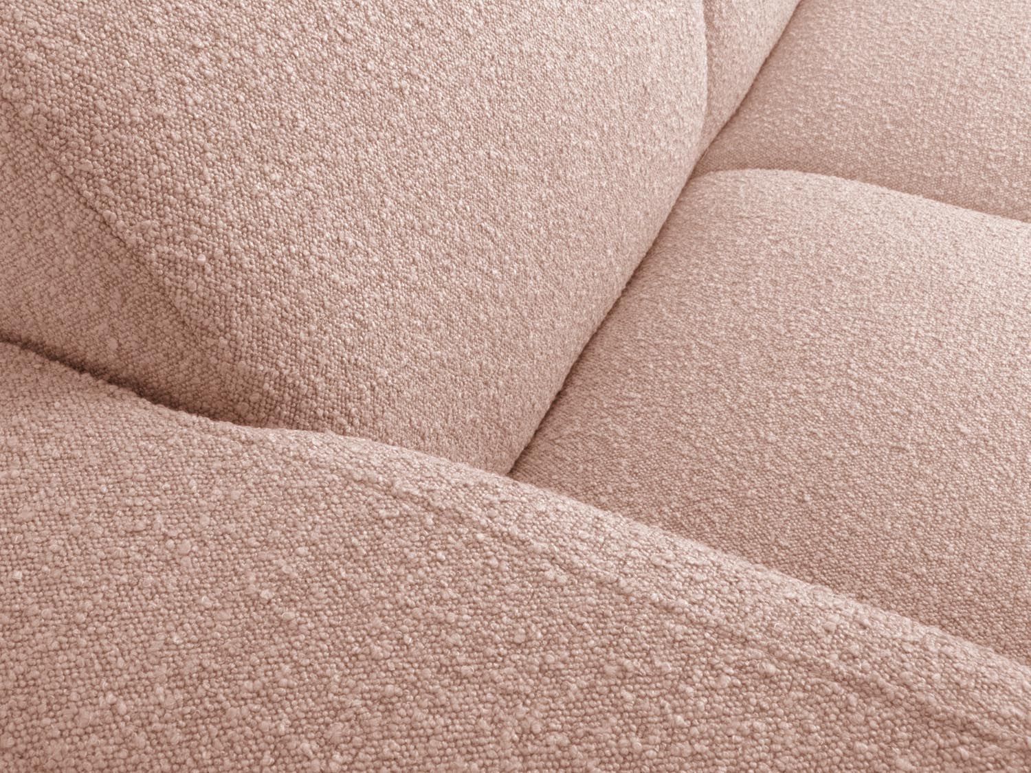 Molino Boucle Ecksofa links 4 Sitzer in Powder Pink-Baloo präsentiert im Onlineshop von KAQTU Design AG. L-Sofa links ist von Micadoni