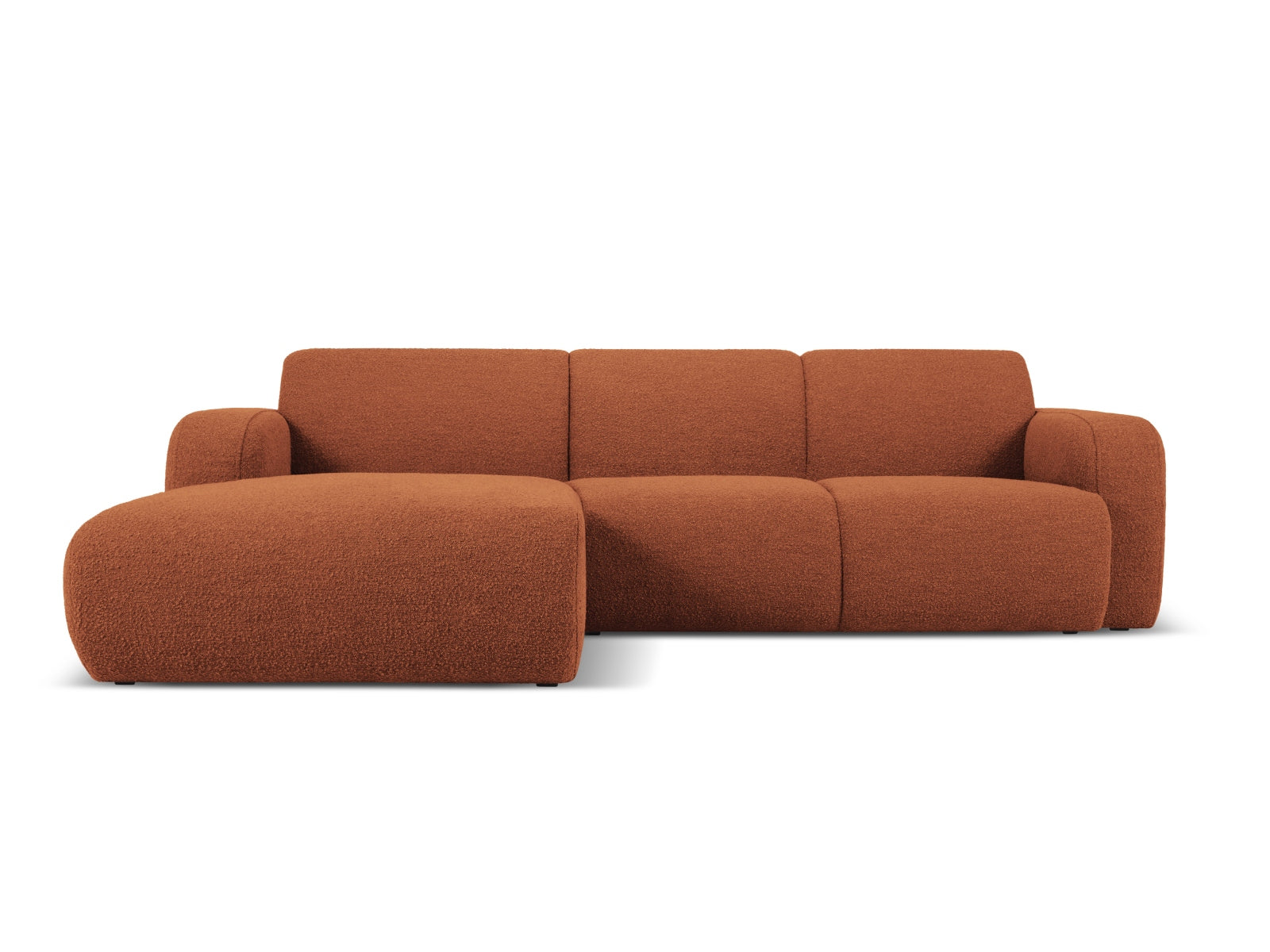 Molino Boucle Ecksofa links 4 Sitzer in Terracotta-Baloo präsentiert im Onlineshop von KAQTU Design AG. L-Sofa links ist von Micadoni