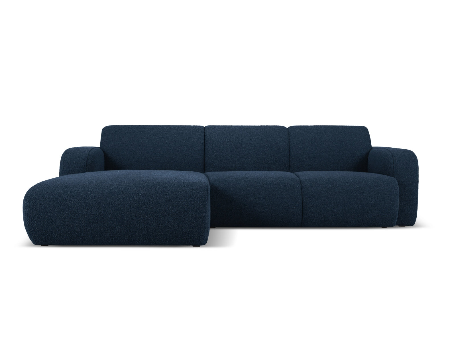 Molino Boucle Ecksofa links 4 Sitzer in Dark Blue-Baloo präsentiert im Onlineshop von KAQTU Design AG. L-Sofa links ist von Micadoni