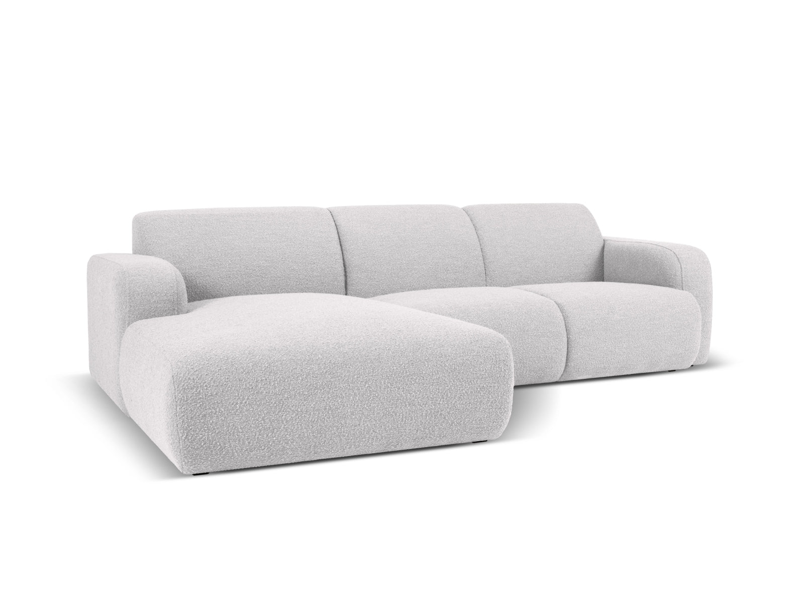 Molino Boucle Ecksofa links 4 Sitzer in Light Grey-Baloo präsentiert im Onlineshop von KAQTU Design AG. L-Sofa links ist von Micadoni