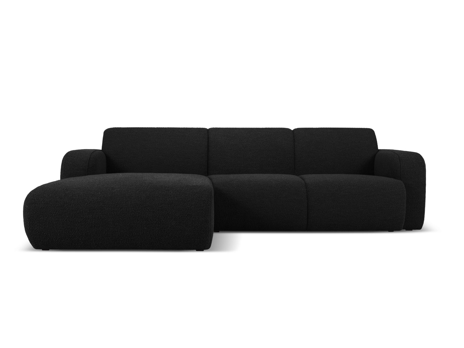 Molino Boucle Ecksofa links 4 Sitzer in Black-Baloo präsentiert im Onlineshop von KAQTU Design AG. L-Sofa links ist von Micadoni