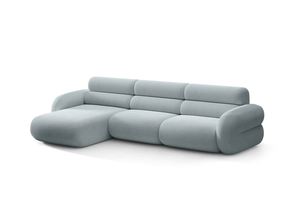 Linkes L-Ecksofa Neo von Micadoni in Dunkles Olivgrün, mit hoher Rückenlehne, schwarzen Kunststoffbeinen und tiefer gepolsterter Sitzfläche.