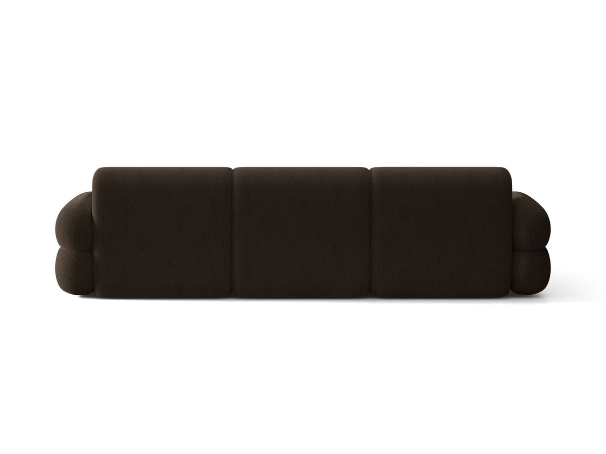 Linkes L-Ecksofa Neo von Micadoni in Dunkles Olivgrün, mit hoher Rückenlehne, schwarzen Kunststoffbeinen und tiefer gepolsterter Sitzfläche.