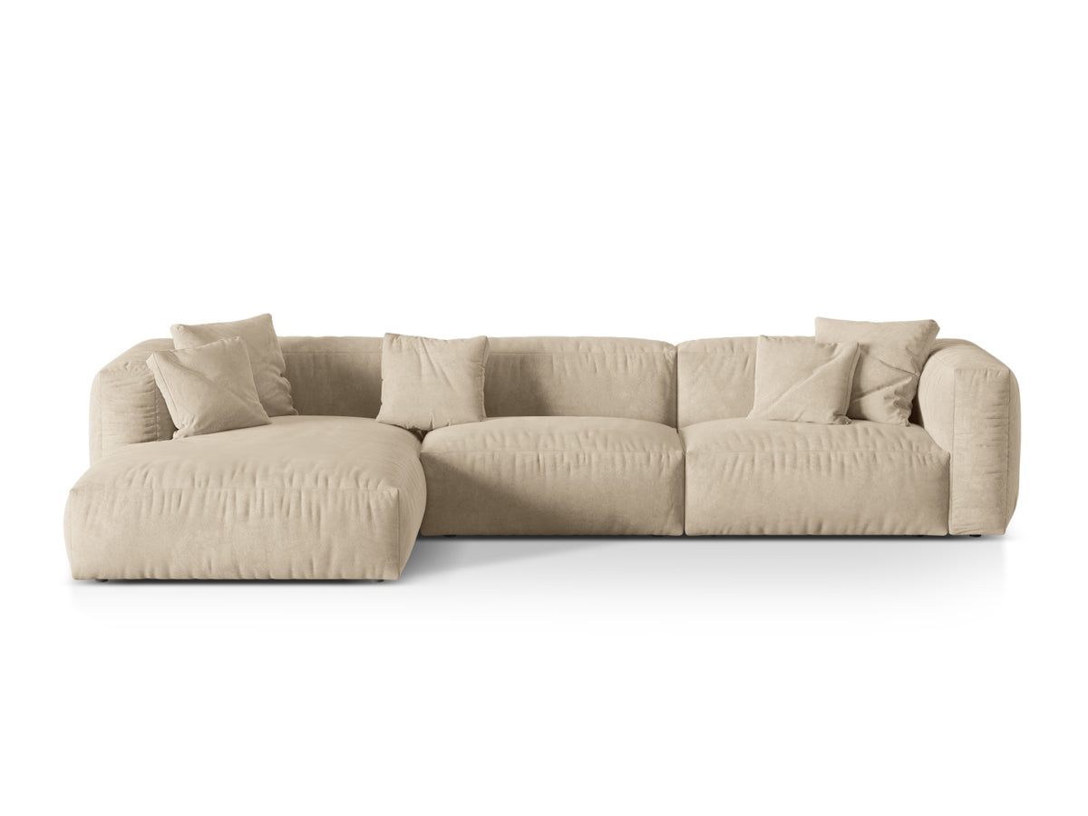 Martina Modulares Ecksofa links 3 Sitzer in Light Beige-Vogue präsentiert im Onlineshop von KAQTU Design AG. L-Sofa links ist von Micadoni