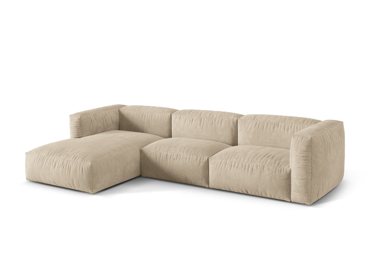 Martina Modulares Ecksofa links 3 Sitzer in Light Beige-Vogue präsentiert im Onlineshop von KAQTU Design AG. L-Sofa links ist von Micadoni