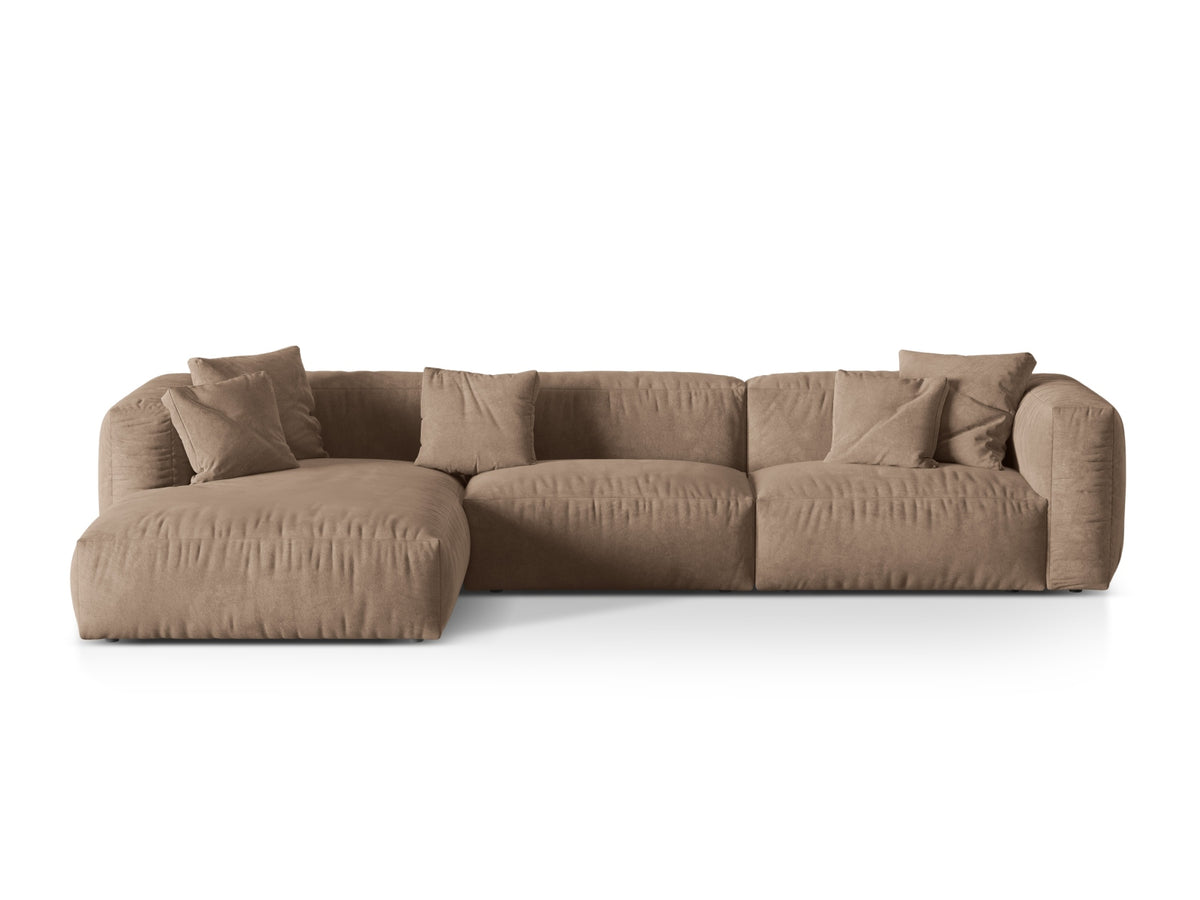 Martina Modulares Ecksofa links 3 Sitzer in Dark Beige-Vogue präsentiert im Onlineshop von KAQTU Design AG. L-Sofa links ist von Micadoni