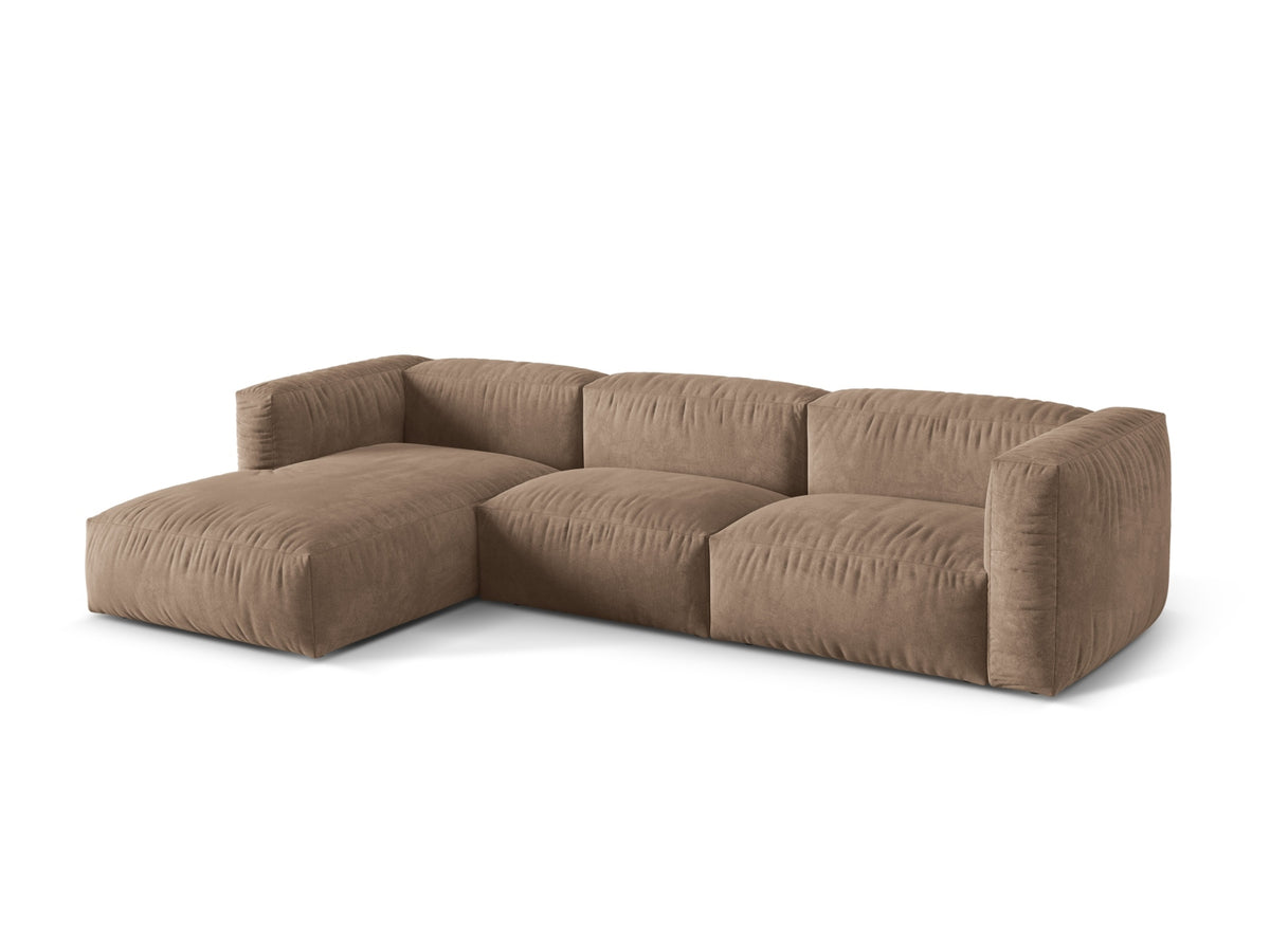 Martina Modulares Ecksofa links 3 Sitzer in Dark Beige-Vogue präsentiert im Onlineshop von KAQTU Design AG. L-Sofa links ist von Micadoni