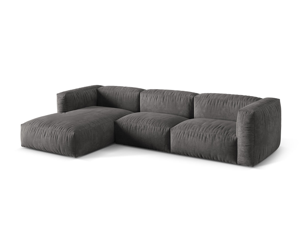 Martina Modulares Ecksofa links 3 Sitzer in Grey-Vogue präsentiert im Onlineshop von KAQTU Design AG. L-Sofa links ist von Micadoni