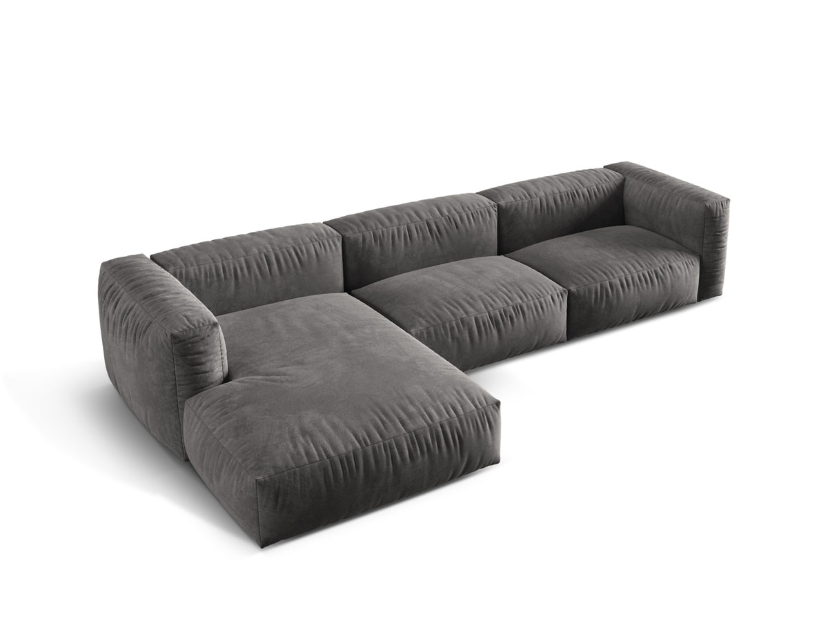 Martina Modulares Ecksofa links 3 Sitzer in Grey-Vogue präsentiert im Onlineshop von KAQTU Design AG. L-Sofa links ist von Micadoni