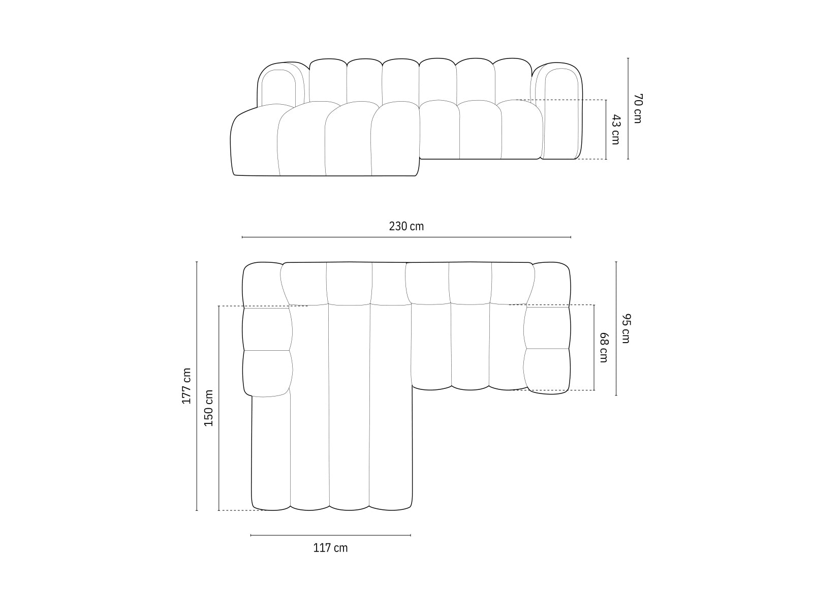 Erleben Sie das Lupine Ecksofa links 3 Sitzer von Micadoni – ein elegantes, anpassbares Sofa, das Komfort und Stil in Ihr Zuhause bringt.
