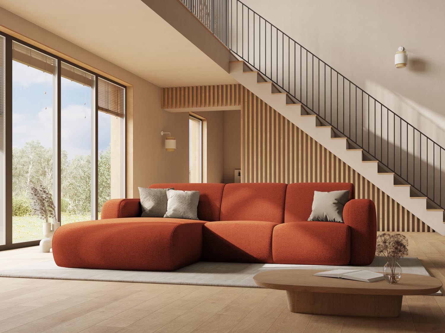 Entdecken Sie das elegante Molino Ecksofa links 4 Sitzer von Micadoni – stilvoll, komfortabel und perfekt für Ihr Wohnzimmer!