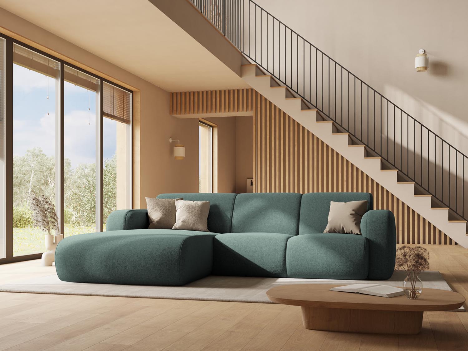 Entdecken Sie das elegante Molino Ecksofa links 4 Sitzer von Micadoni – der perfekte Mix aus Stil und Komfort für Ihr Wohnzimmer.