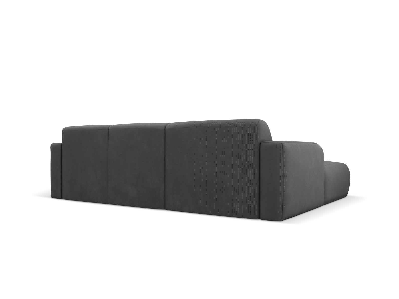 Elegantes linksseitiges Ecksofa Molino für 4 Personen in Dunkelgrau, perfekt für stilvolle Wohnzimmer. Hochwertige Materialien von Micadoni.