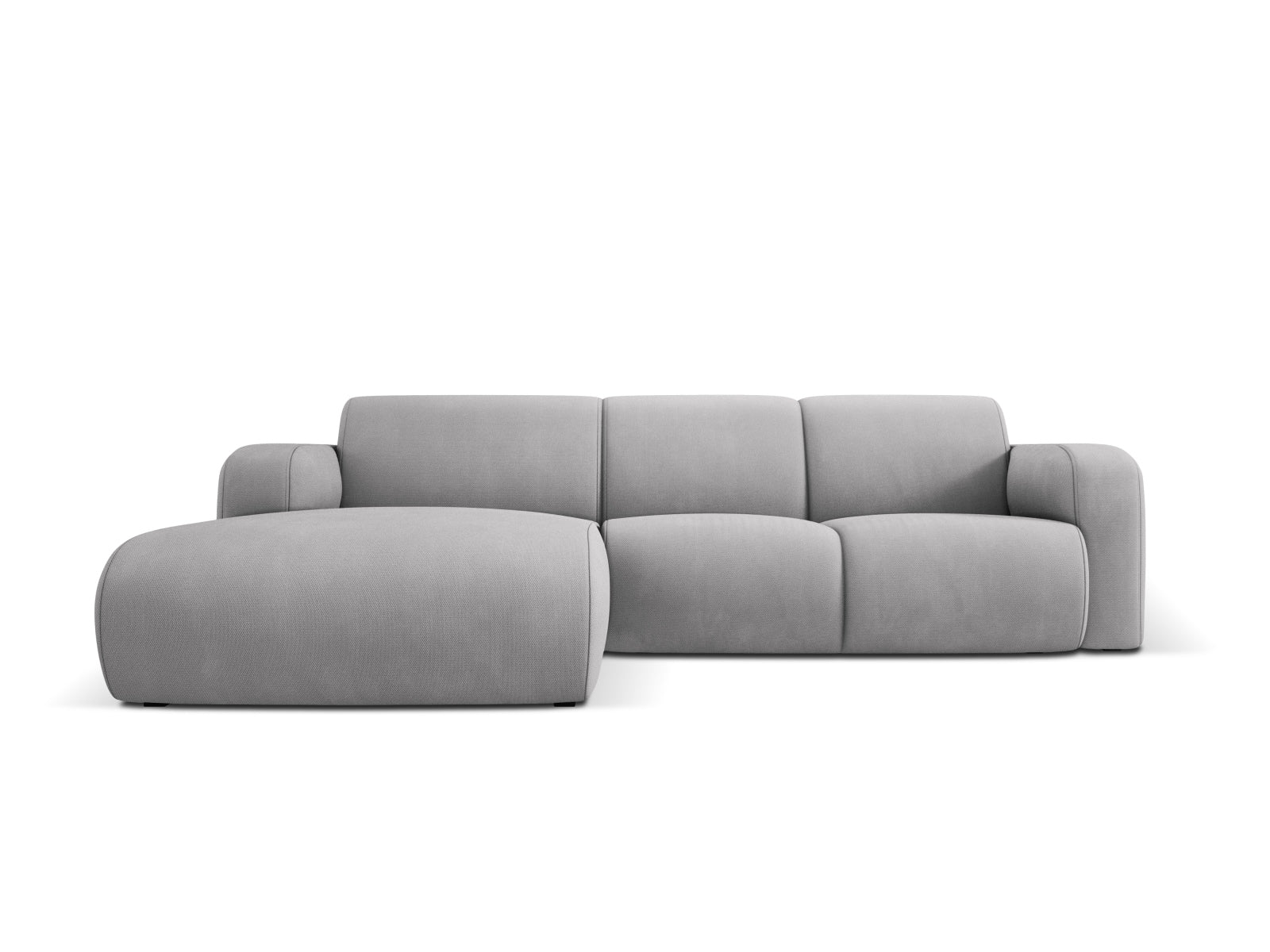 Stylisches Molino Ecksofa links in hellem Grau, ideal für moderne Wohnräume. Komfortables 4-Sitzer Design von Micadoni.