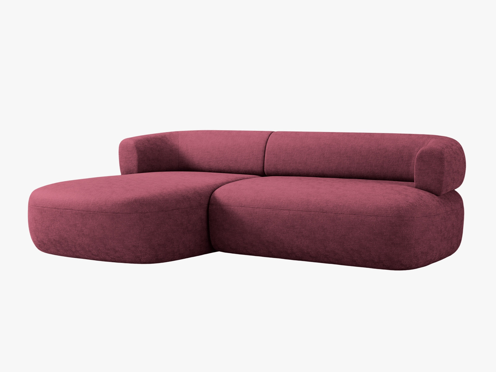 Modernes 5-Sitzer Jenny Ecksofa links in Cherrywood von Micadoni, perfekt für gemütliche und stilvolle Wohnzimmergestaltung.