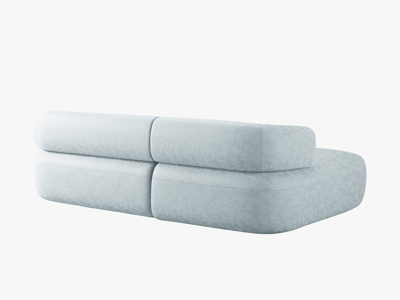 Modernes 5-Sitzer Ecksofa Jenny in zartem Hellblau, ideal für gemütliche Wohnräume und stilvolle Akzente, erhältlich bei Micadoni.