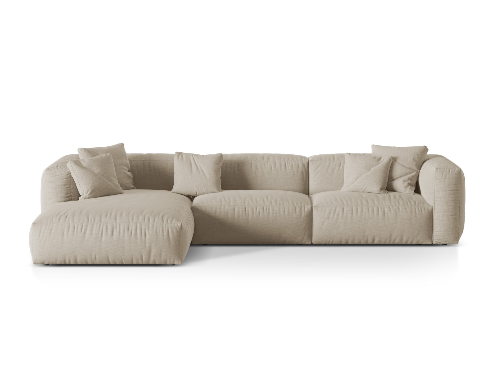 Martina Modulares Ecksofa links 3 Sitzer in Light Beige präsentiert im Onlineshop von KAQTU Design AG. Ecksofa links ist von Micadoni