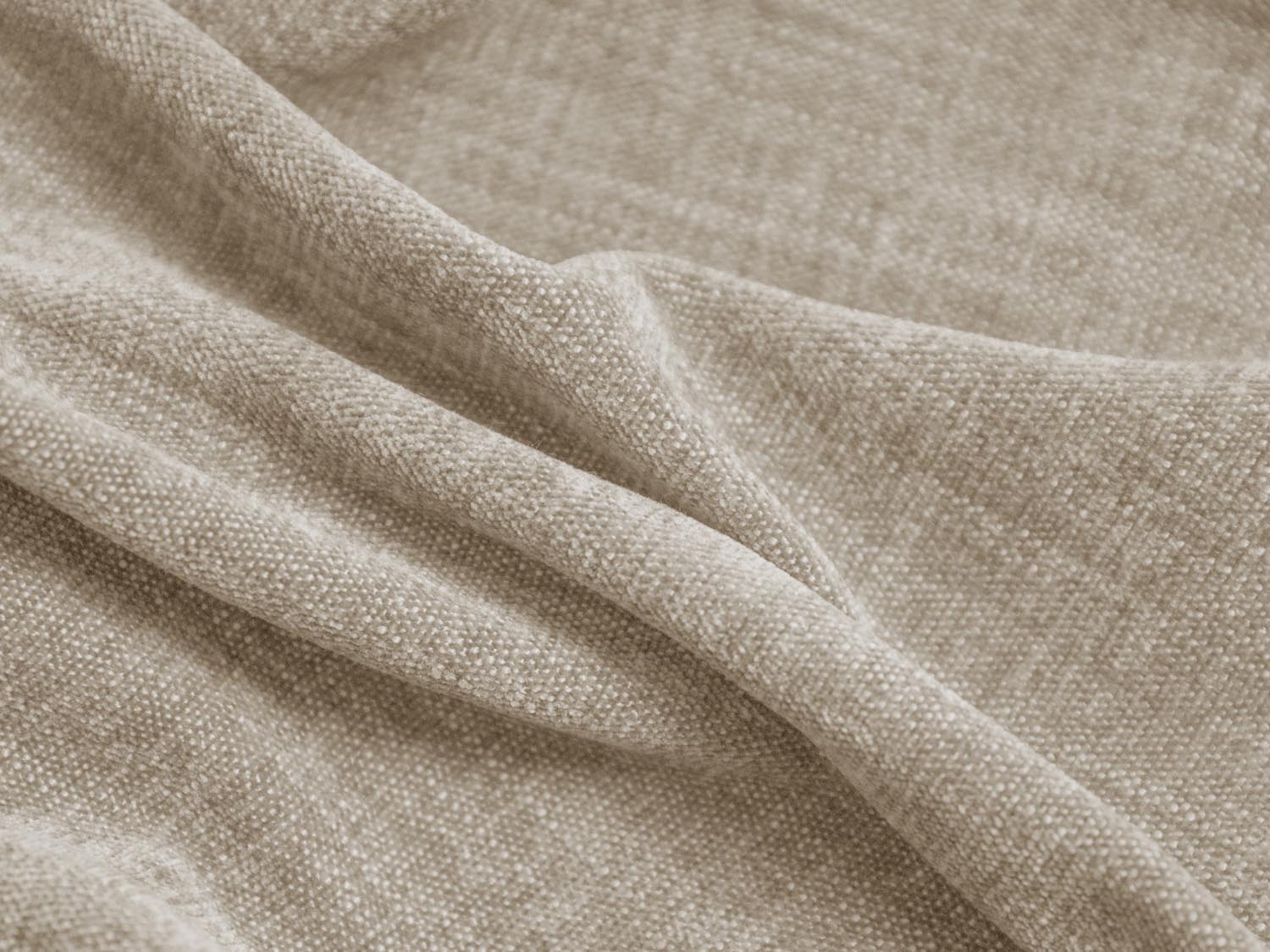 Stilvolles, modulares 3-Sitzer Ecksofa Martina in hellem Beige, linksseitig, perfekt für moderne und gemütliche Wohnambiente.