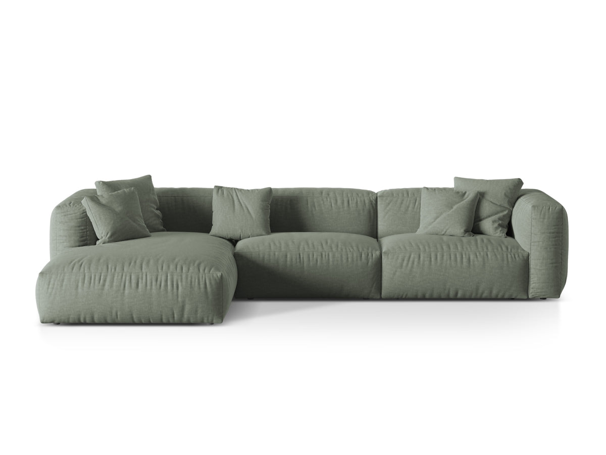 Martina Modulares Ecksofa links 3 Sitzer in Moss Green-Boston präsentiert im Onlineshop von KAQTU Design AG. L-Sofa links ist von Micadoni