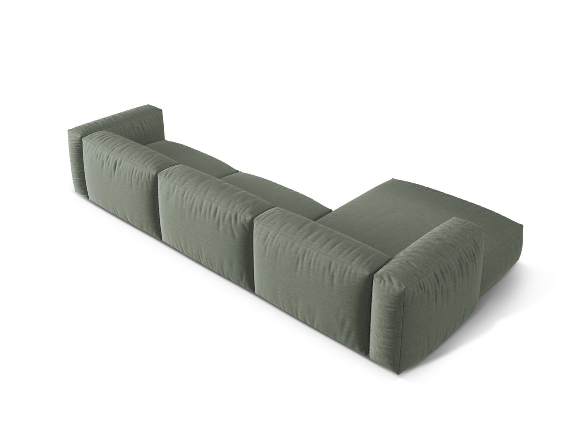 Martina Modulares Ecksofa links 3 Sitzer in Moss Green-Boston präsentiert im Onlineshop von KAQTU Design AG. L-Sofa links ist von Micadoni