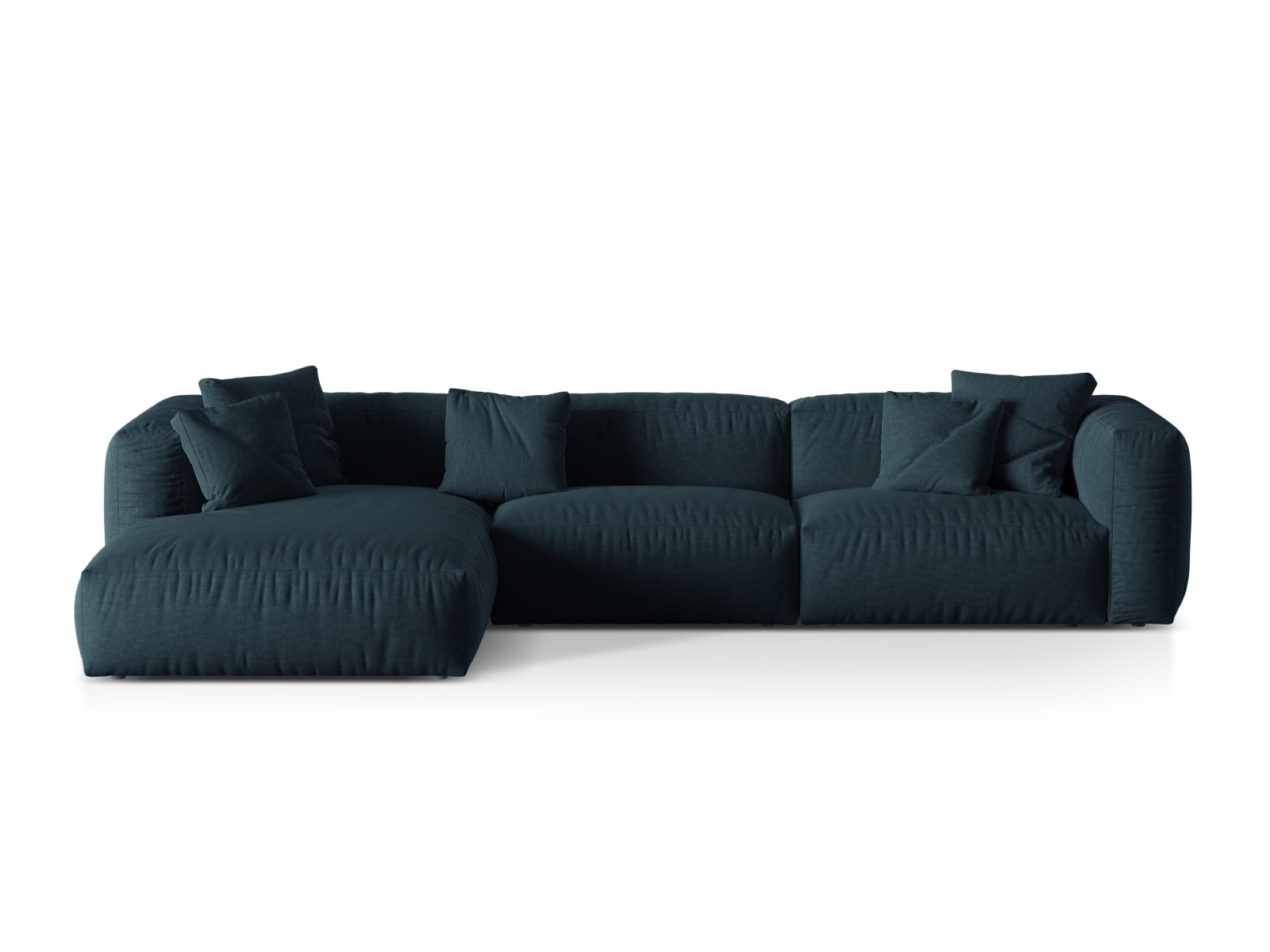 Martina Modulares Ecksofa links 3 Sitzer in Blue Jeans-Boston präsentiert im Onlineshop von KAQTU Design AG. L-Sofa links ist von Micadoni