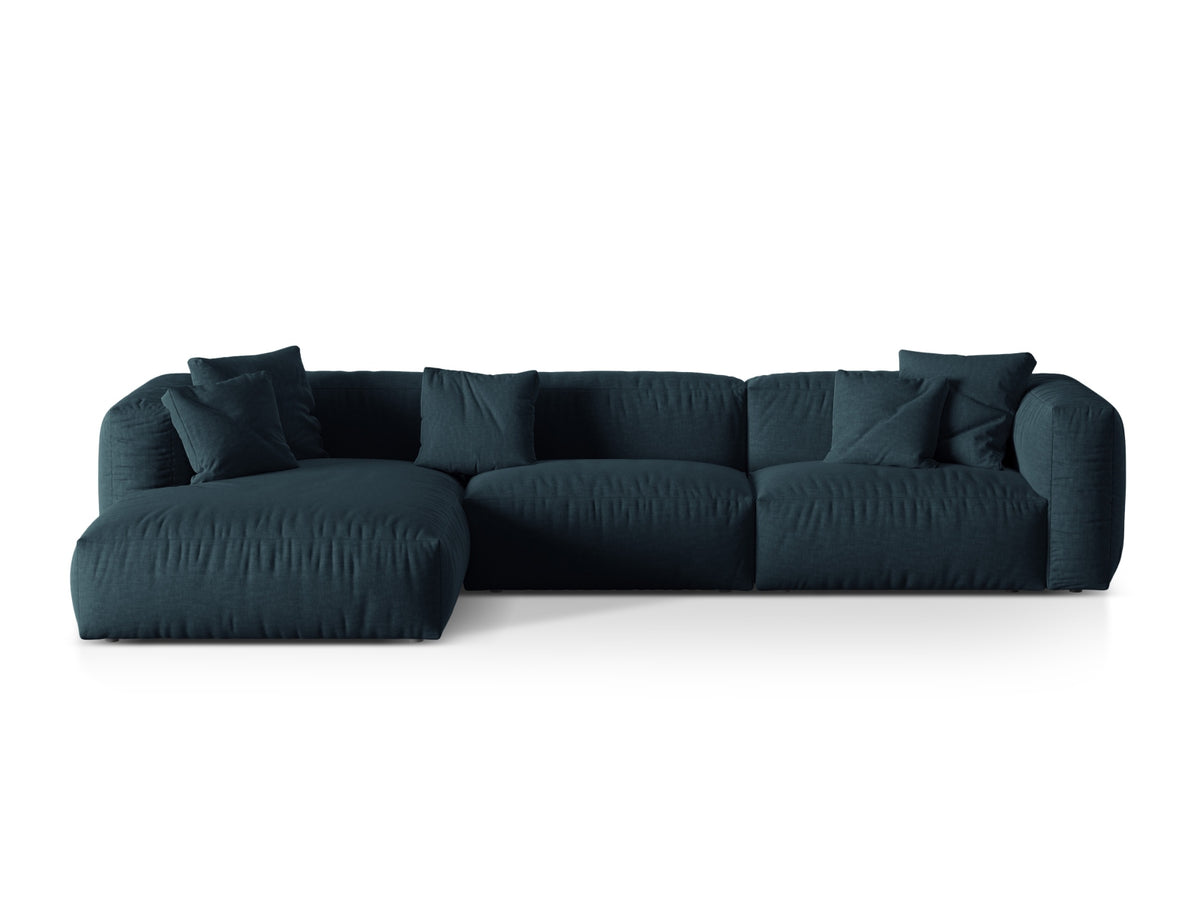 Martina Modulares Ecksofa links 3 Sitzer in Blue Jeans-Boston präsentiert im Onlineshop von KAQTU Design AG. L-Sofa links ist von Micadoni
