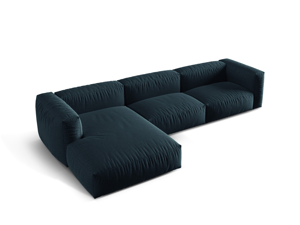 Martina Modulares Ecksofa links 3 Sitzer in Blue Jeans-Boston präsentiert im Onlineshop von KAQTU Design AG. L-Sofa links ist von Micadoni