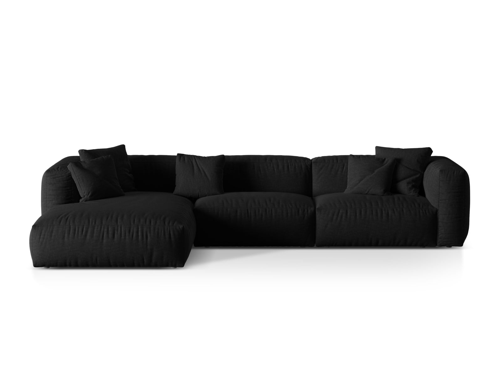 Martina Modulares Ecksofa links 3 Sitzer in Black präsentiert im Onlineshop von KAQTU Design AG. Ecksofa links ist von Micadoni