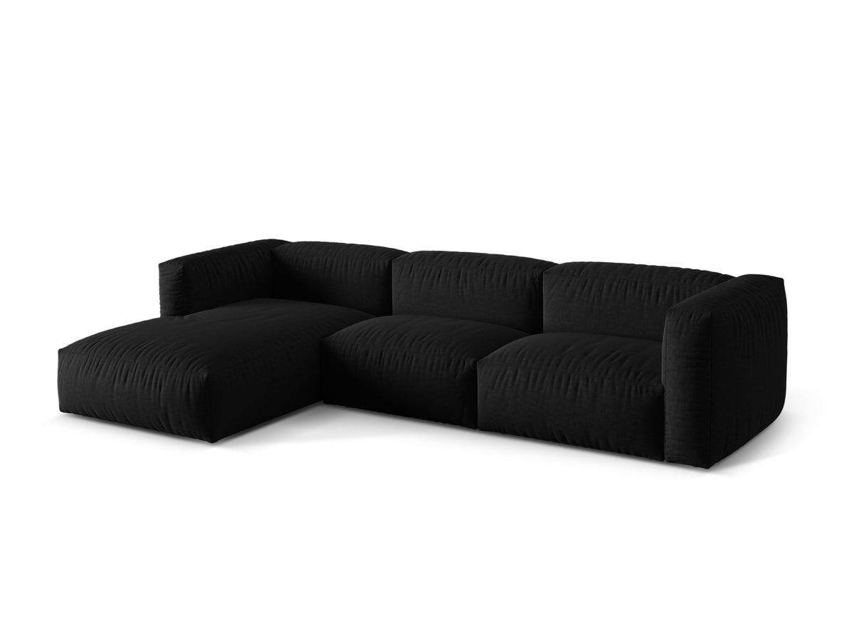 Martina Modulares Ecksofa links 3 Sitzer in Black-Boston präsentiert im Onlineshop von KAQTU Design AG. L-Sofa links ist von Micadoni