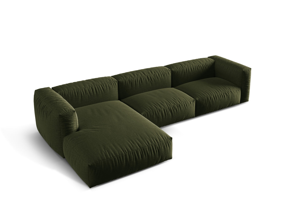 Martina Modulares Ecksofa links 3 Sitzer in Green-Boston präsentiert im Onlineshop von KAQTU Design AG. L-Sofa links ist von Micadoni