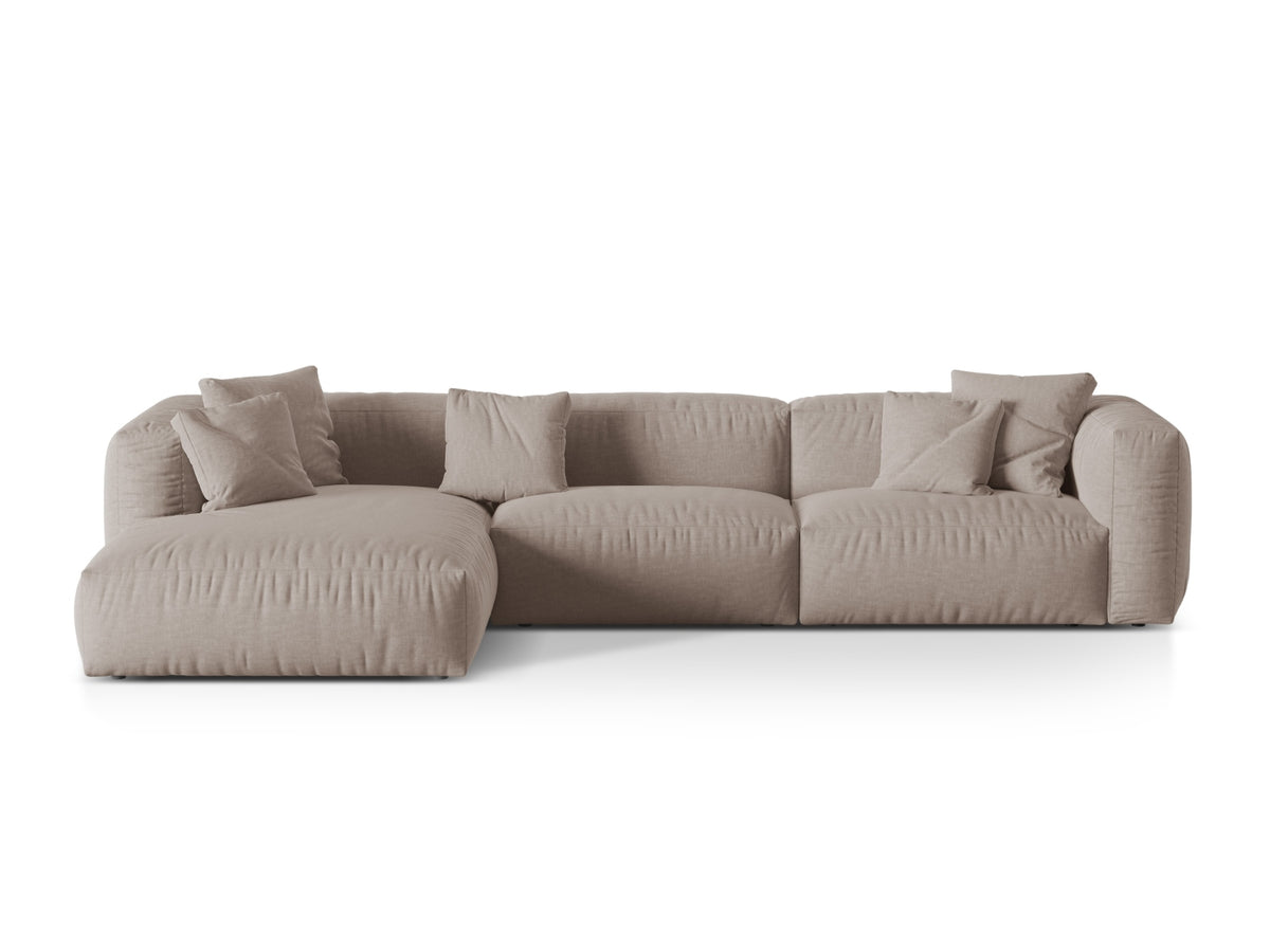 Martina Modulares Ecksofa links 3 Sitzer in Dark Beige-Boston präsentiert im Onlineshop von KAQTU Design AG. L-Sofa links ist von Micadoni