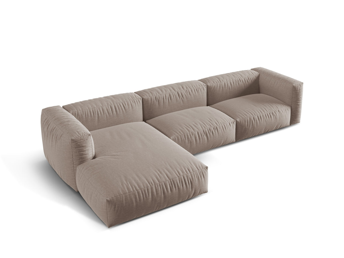 Martina Modulares Ecksofa links 3 Sitzer in Dark Beige-Boston präsentiert im Onlineshop von KAQTU Design AG. L-Sofa links ist von Micadoni