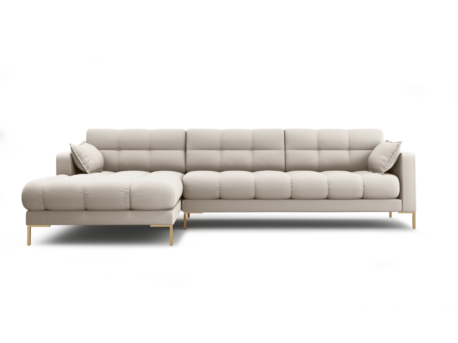 Mamaia Ecksofa links 5 Sitzer in Beige/Gold präsentiert im Onlineshop von KAQTU Design AG. Ecksofa links ist von Micadoni