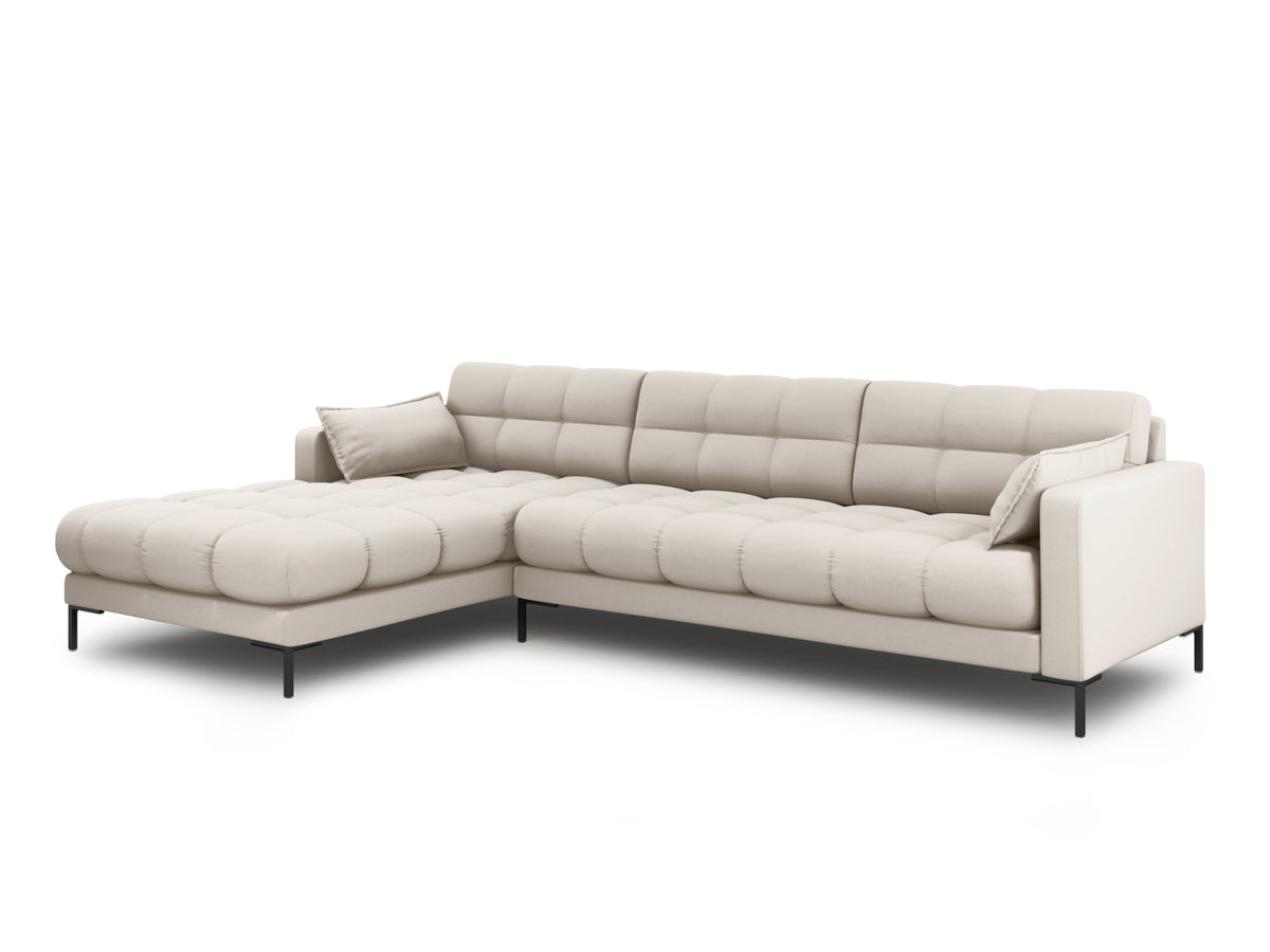 Mamaia Ecksofa links 5 Sitzer in Beige/Schwarz-Neve präsentiert im Onlineshop von KAQTU Design AG. L-Sofa links ist von Micadoni