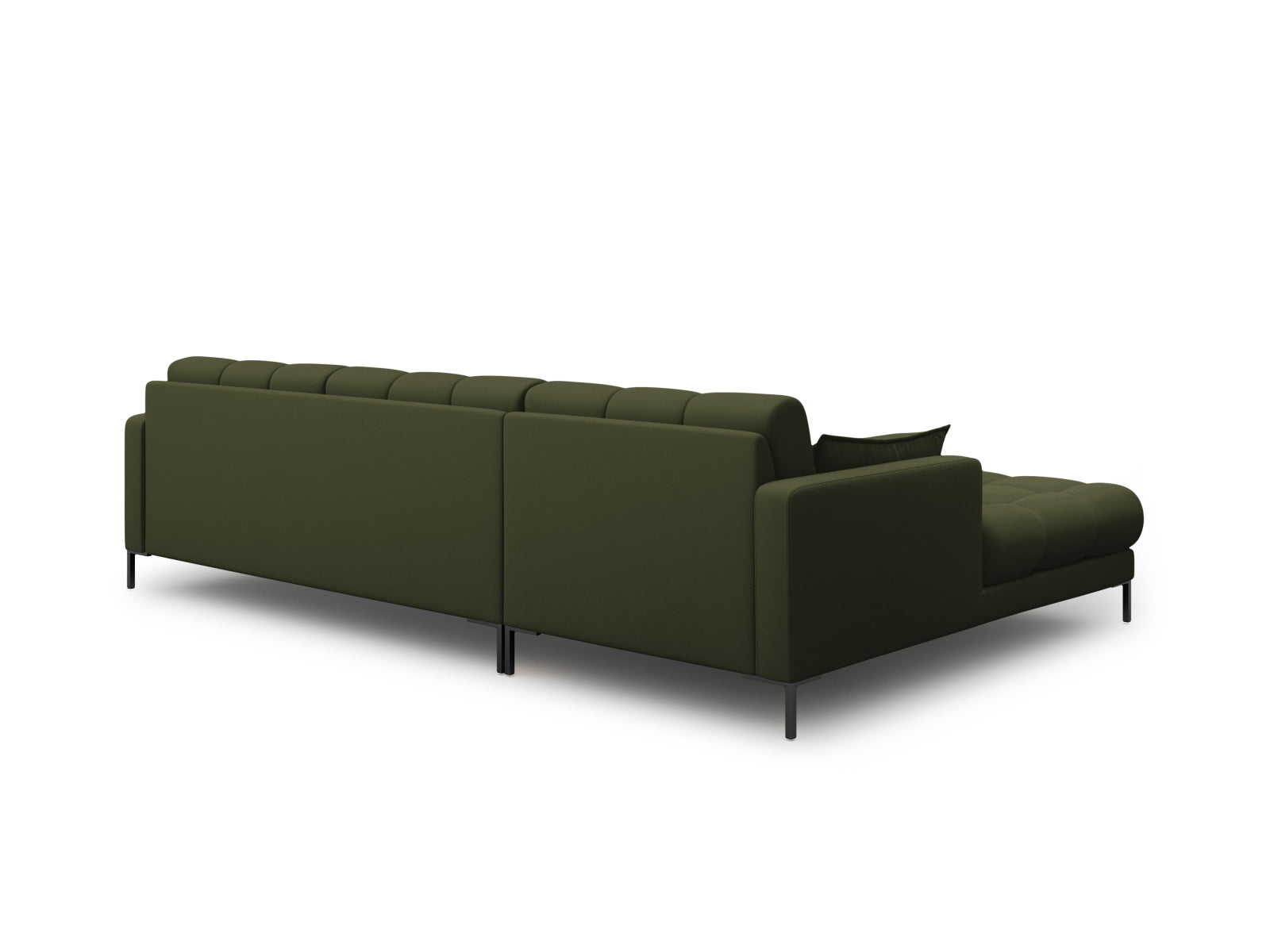 Modernes Mamaia Ecksofa links, 5-Sitzer in ansprechendem Grün und Schwarz, ideal für gemütliche und stilvolle Wohnräume von Micadoni.