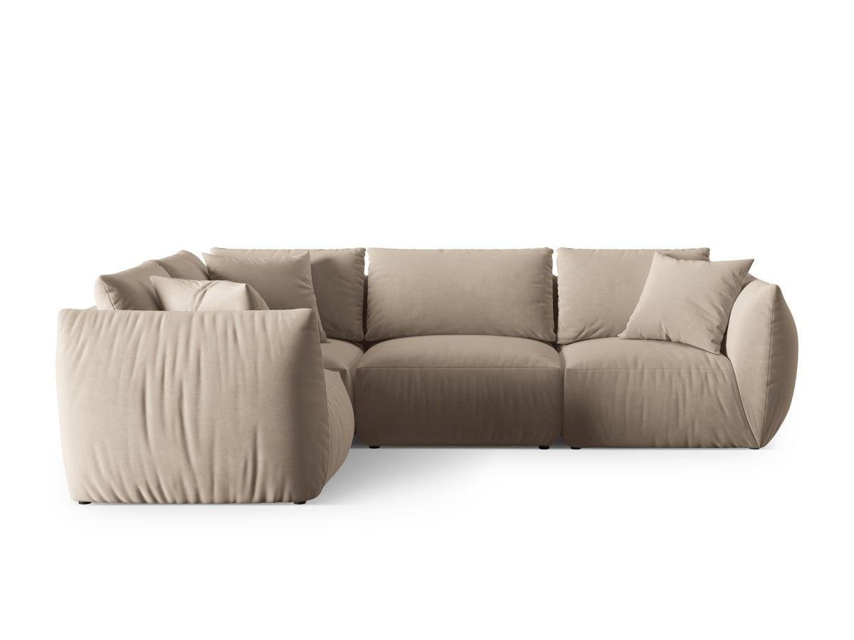 Chris Velour links Ecksofa 4 Sitzer in Ecru-Casino präsentiert im Onlineshop von KAQTU Design AG. Ecksofa links ist von Micadoni