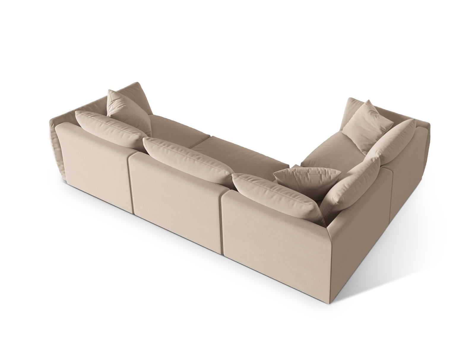 Chris Velour links Ecksofa 4 Sitzer in Ecru-Casino präsentiert im Onlineshop von KAQTU Design AG. Ecksofa links ist von Micadoni