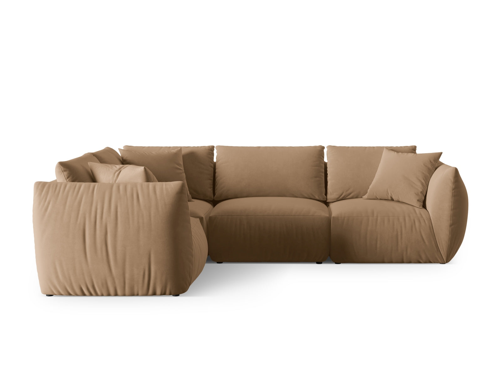 Chris Velour links Ecksofa 4 Sitzer in Sand präsentiert im Onlineshop von KAQTU Design AG. Ecksofa links ist von Micadoni