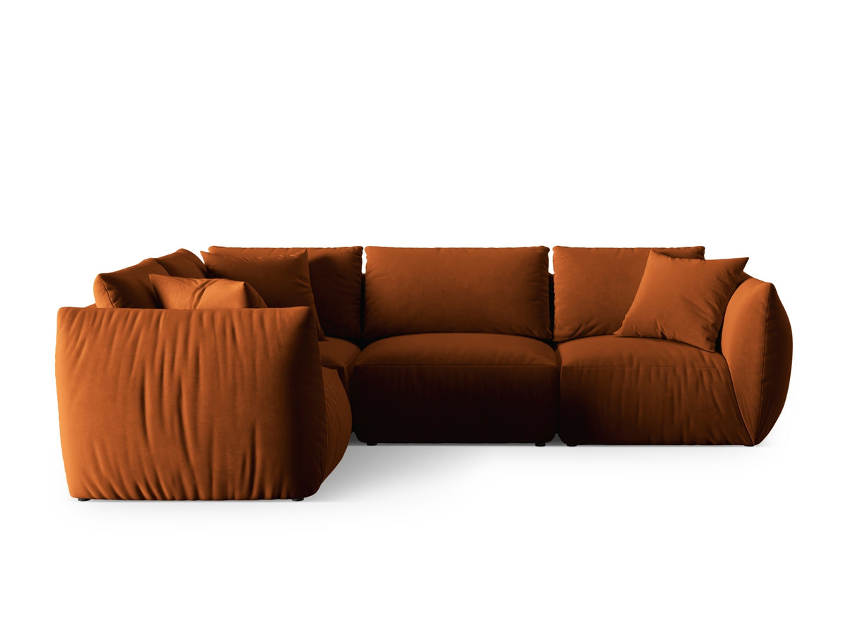 Chris Velour links Ecksofa 4 Sitzer in Terracotta-Casino präsentiert im Onlineshop von KAQTU Design AG. Ecksofa links ist von Micadoni
