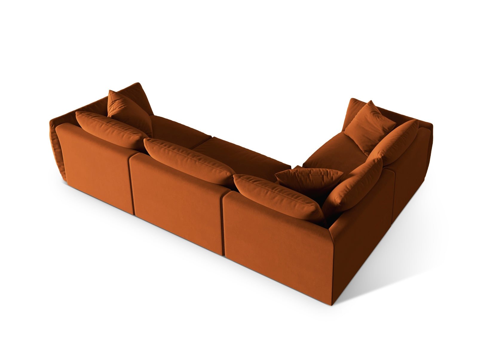 Chris Velour links Ecksofa 4 Sitzer in Terracotta-Casino präsentiert im Onlineshop von KAQTU Design AG. Ecksofa links ist von Micadoni