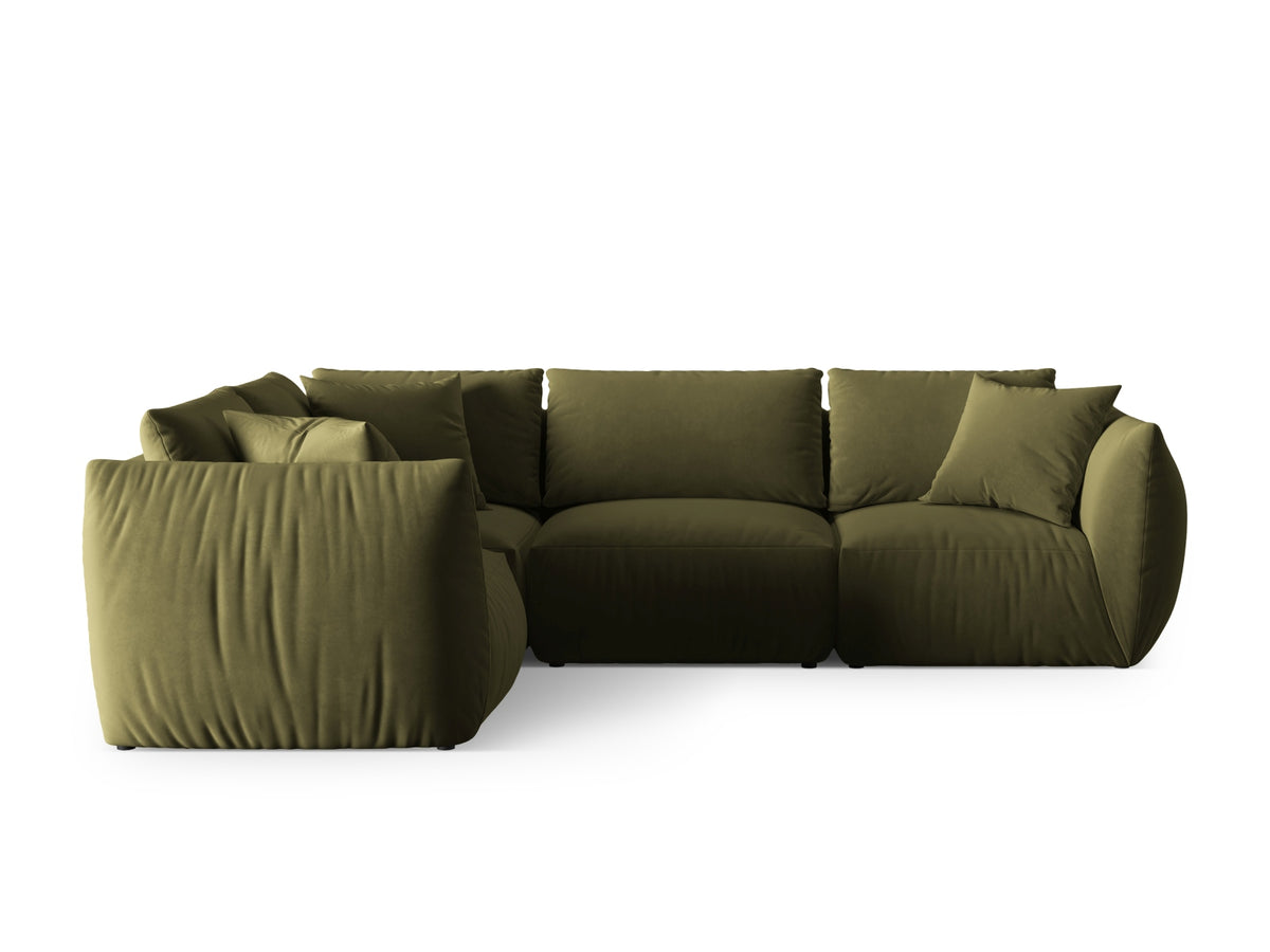 Chris Velour links Ecksofa 4 Sitzer in Light Green-Casino präsentiert im Onlineshop von KAQTU Design AG. Ecksofa links ist von Micadoni