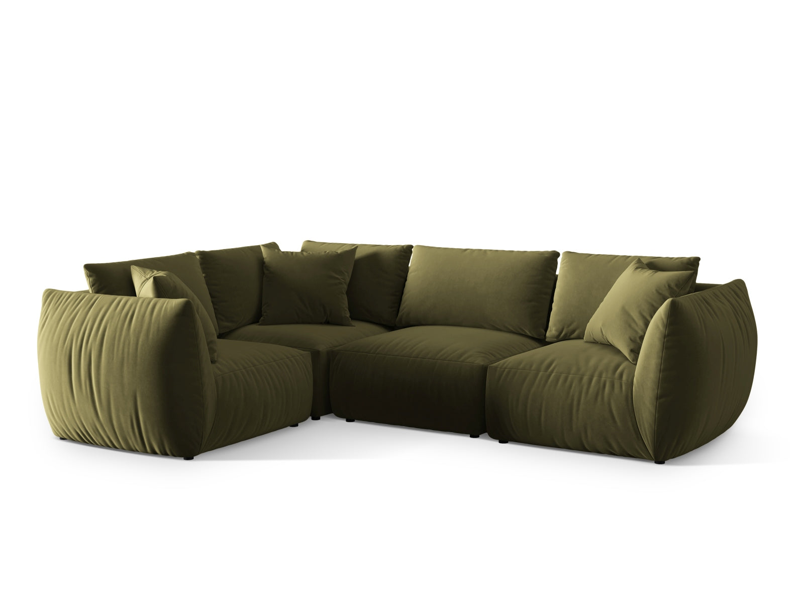 Chris Velour links Ecksofa 4 Sitzer in Light Green-Casino präsentiert im Onlineshop von KAQTU Design AG. Ecksofa links ist von Micadoni