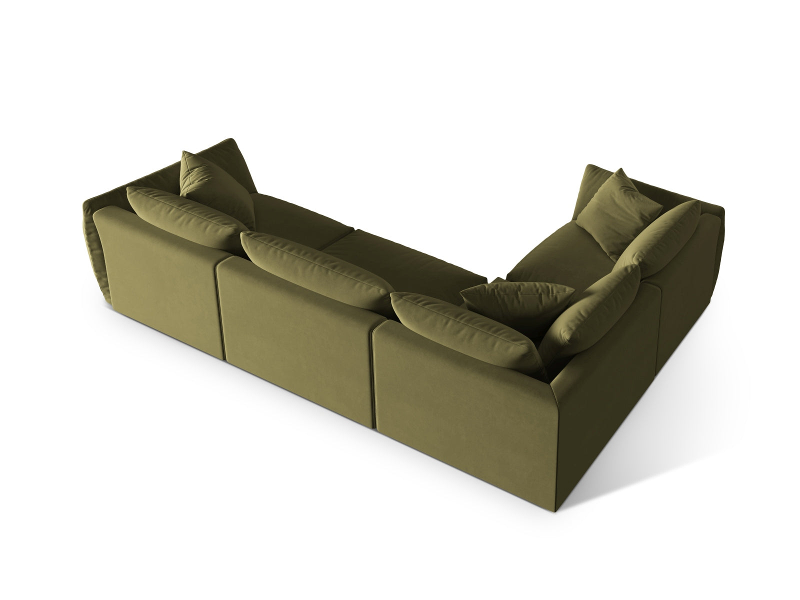 Chris Velour links Ecksofa 4 Sitzer in Light Green-Casino präsentiert im Onlineshop von KAQTU Design AG. Ecksofa links ist von Micadoni