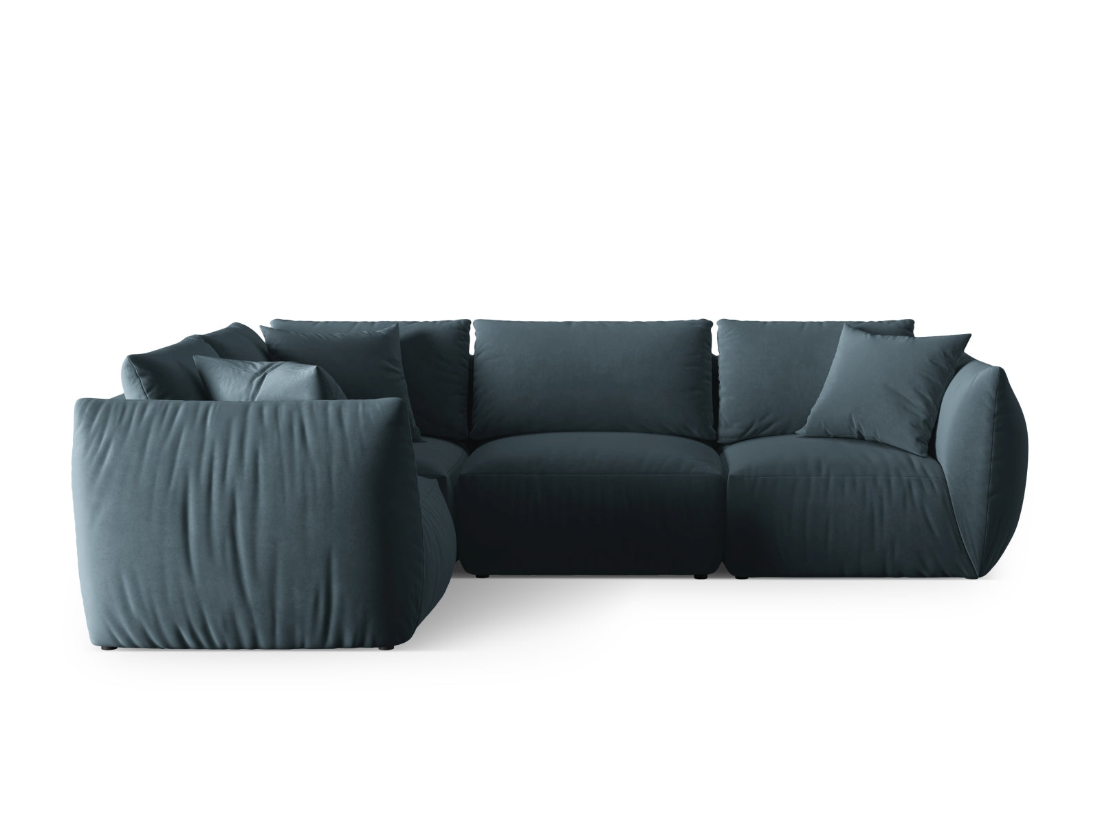 Chris Velour links Ecksofa 4 Sitzer in Pastel Blue präsentiert im Onlineshop von KAQTU Design AG. Ecksofa links ist von Micadoni