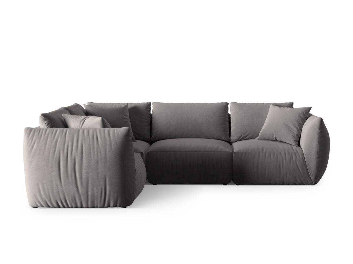 Chris Velour links Ecksofa 4 Sitzer in Grey-Casino präsentiert im Onlineshop von KAQTU Design AG. Ecksofa links ist von Micadoni
