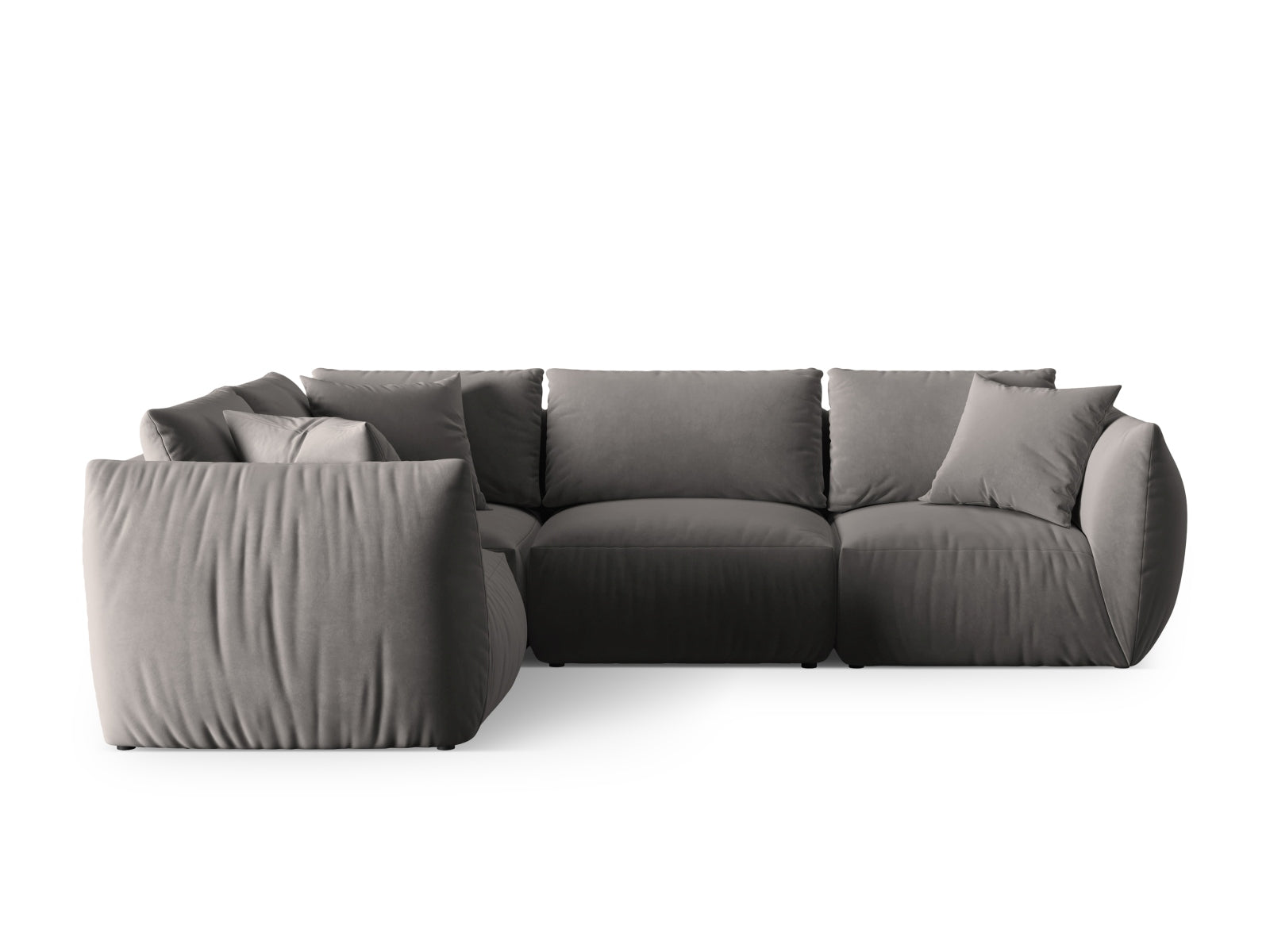 Chris Velour links Ecksofa 4 Sitzer in Grey-Casino präsentiert im Onlineshop von KAQTU Design AG. Ecksofa links ist von Micadoni