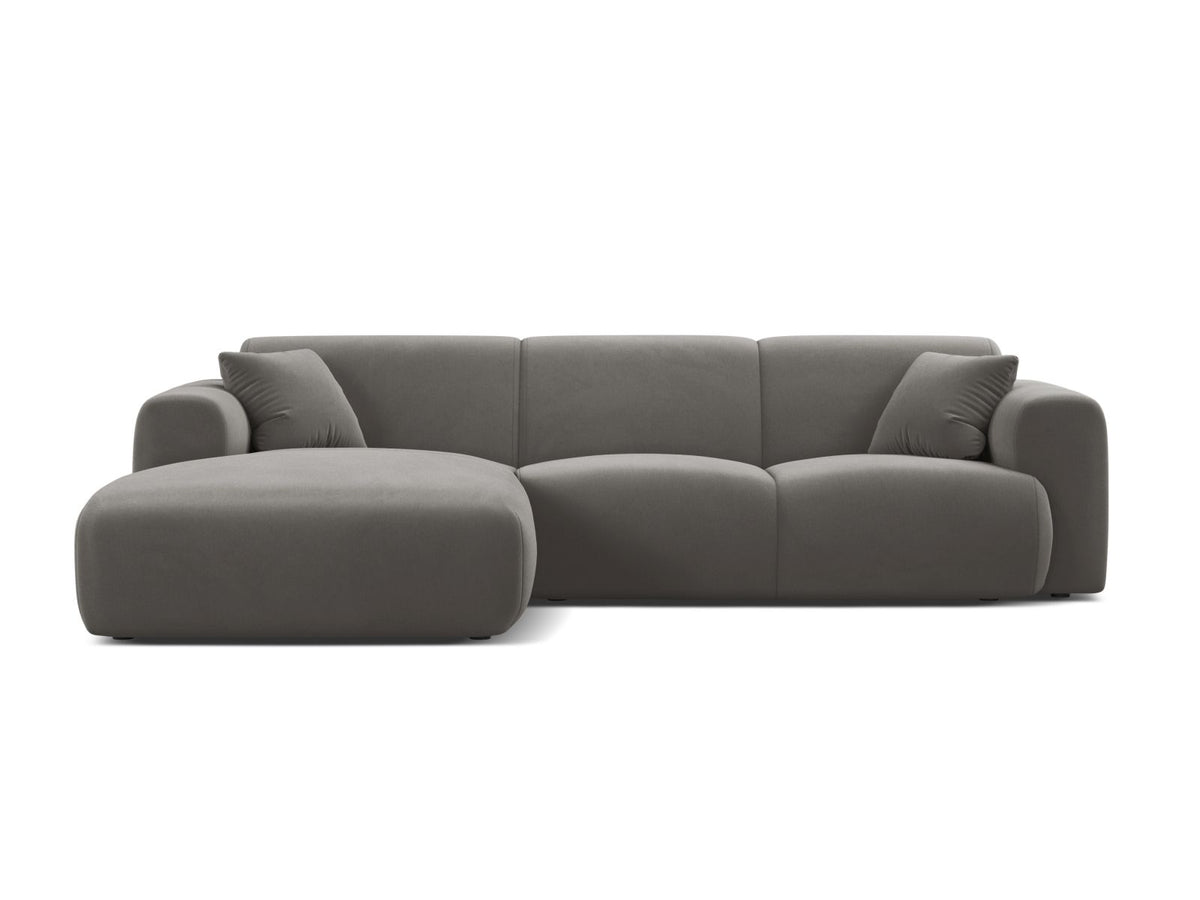 Molino Velour links Ecksofa 4 Sitzer in Grey-Casino präsentiert im Onlineshop von KAQTU Design AG. Ecksofa links ist von Micadoni