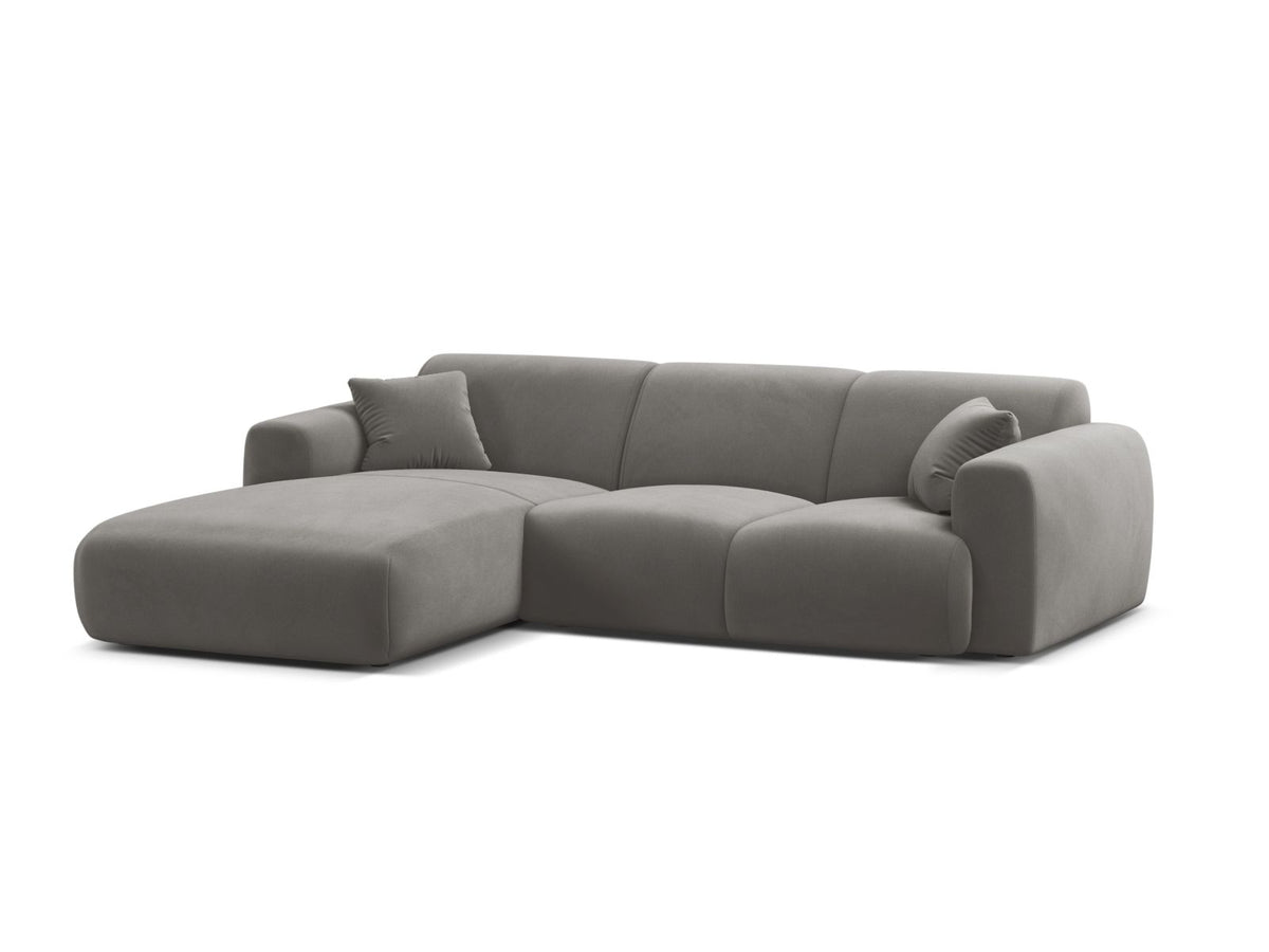 Molino Velour links Ecksofa 4 Sitzer in Grey-Casino präsentiert im Onlineshop von KAQTU Design AG. Ecksofa links ist von Micadoni